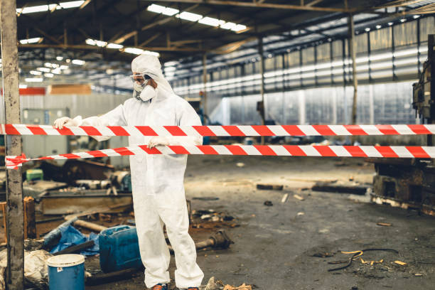 Professional Sewage Cleanup technician working in Rossville, TN